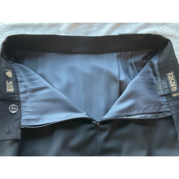 Escada margaretha ley size Medium Pencil Skirt Virgin Wool black tiered Germany - Picture 9 of 10